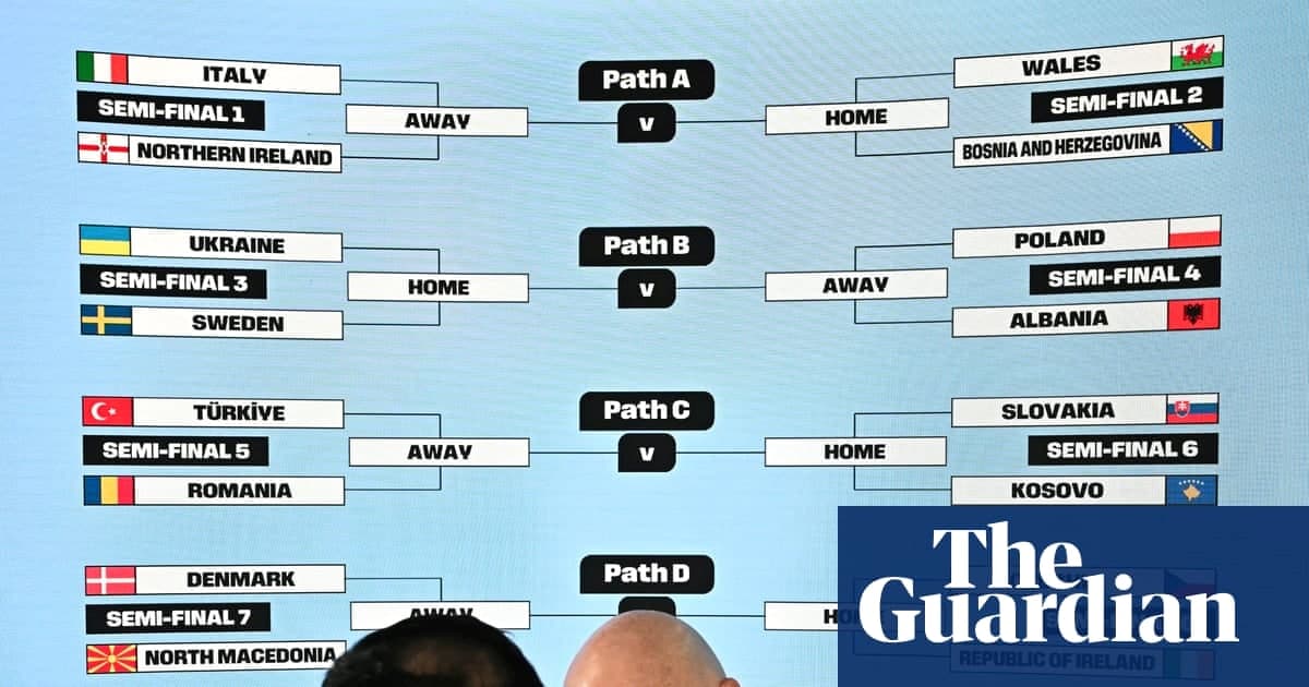 世界杯附加赛抽签出炉：威尔士迎战波斯尼亚，北爱尔兰远征意大利